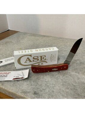 CASE XX *f 2025 DARK RED CS PEACH SEED JIG SOD BUSTER JR KNIFE KNIVES